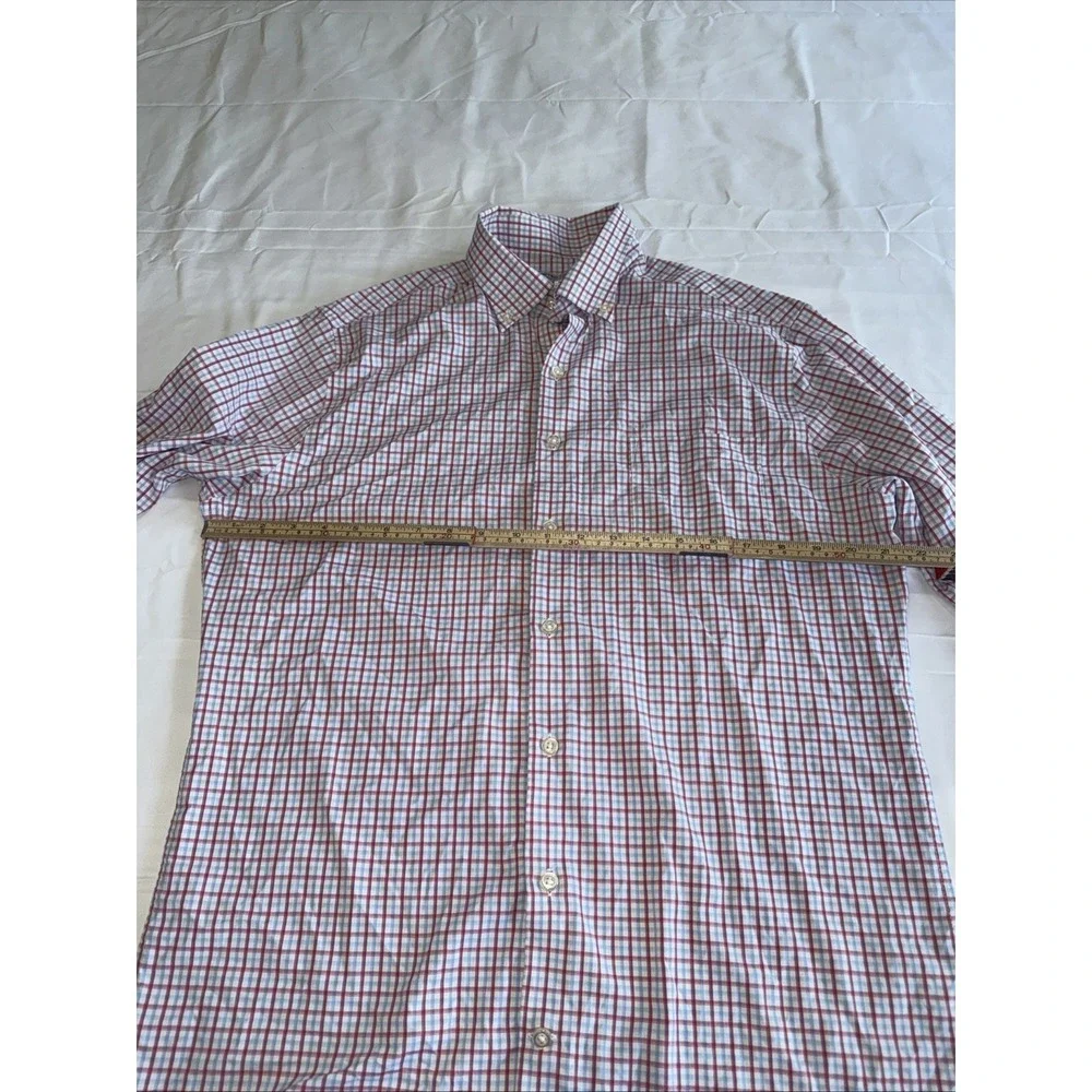 Peter Millar Summer Comfort Men's Medium Long Sleeve Plaid Button Up Collared